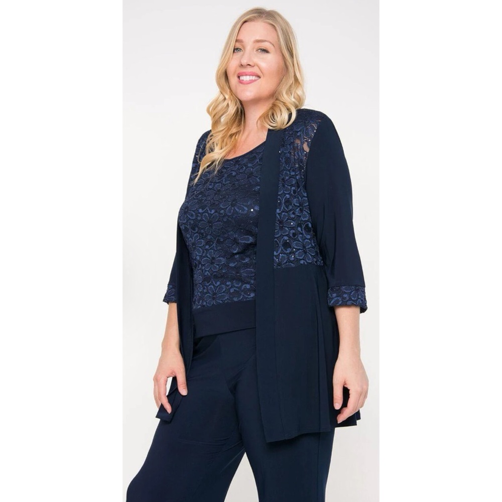 R&M Richards Plus Size Formal Pant Suit